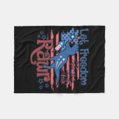 Kinder Let Freedom Rawr T-rex dinosaurus VS Vlag 4 Fleece Deken (Voorkant (Horizontaal))