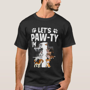 Kinder Lets Pawty Ik ben 1 Puppy Dog 1e Verjaardag T-shirt