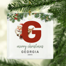 Kinder letter G Monogram kerstboom
