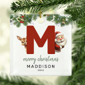 Kinder letter M Monogram kerstboom Metalen Ornament