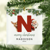 Kinder letter N Monogram kerstboom Metalen Ornament