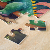 Kinder Leuk Spel Kleurrijke Schattigee Dinosaurus Legpuzzel (Zijkant)