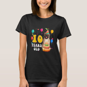Kinder Leuke 10 Jaar Oud Pug Dog 10e Verjaardag Pa T-shirt