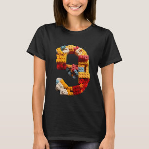 Kinder Leuke Blokbouw 9e Verjaardag 9 jaar oud T-shirt