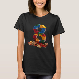 Kinder Leuke Blokgebouw 8e Verjaardag 8 jaar oud T-shirt