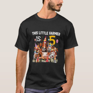 Kinder Leuke Boerderijdieren 5e Verjaardag Voor Jo T-shirt