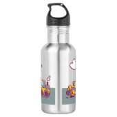 Kinder Leuke Bouwplaats en Voertuigen Roestvrij Waterfles (Achterkant)