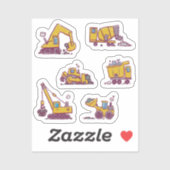 Kinder Leuke Bouwplaats en Voertuigen Sticker (Vel)