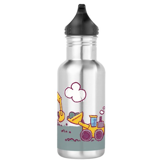 Kinder Leuke Bouwplaats en Voertuigen Waterfles (Rechts)