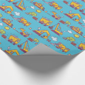 Kinder Leuke Bouwplaats & Voertuigen Cadeaupapier (Hoek)