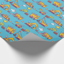 Kinder Leuke Bouwplaats & Voertuigen Cadeaupapier