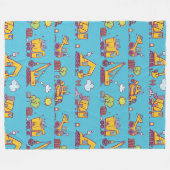 Kinder Leuke Bouwplaats & Voertuigen Fleece Deken (Voorkant (Horizontaal))