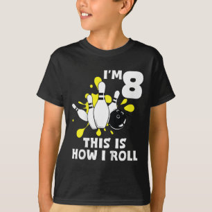 Kinder leuke bowling verjaardagsfeestje ik ben 8 d t-shirt
