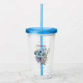 Kinder Leuke Dier Modern Monogram Dolfijn Acryl Drinkbeker (Voorkant)