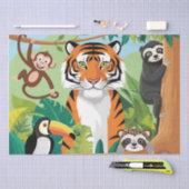 Kinder Leuke Dieren Oerwoud Tijgeraap Decoupage Tissuepapier (Craft)