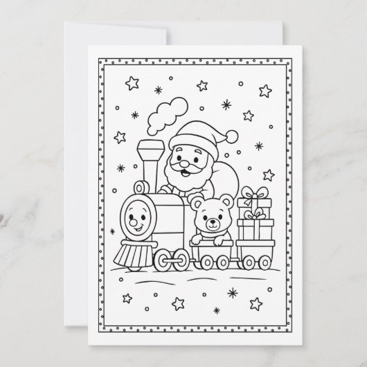 Kinder Leuke Kerstman Kleuren Flat Note Kaart (Voorkant)