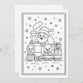 Kinder Leuke Kerstman Kleuren Flat Note Kaart (Voorkant / Achterkant)