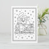 Kinder Leuke Kerstman Kleuren Flat Note Kaart (Staand voorkant)