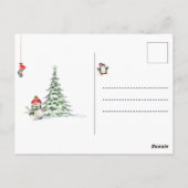 Kinder leuke kerstvakantie briefkaart met sneeuwpo (Achterkant)