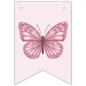 Kinder Leuke Roze Vlinder Verjaardag Vlaggetjes (Eerste vlag)