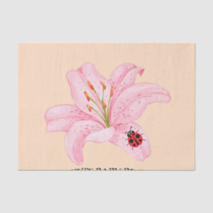 Kinder Leuke waterverf lieveheersbeestje op Roze l Tissuepapier