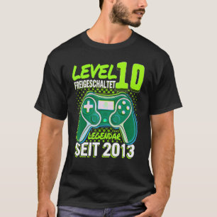 Kinder Level 10 Jahre Geburtstags Junge Gamer 2013 T-shirt