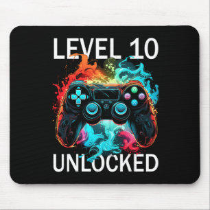 Kinder Level 10 Ontgrendelde Video Gamer Retro 10e Muismat