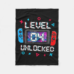 Kinder Level 4 ontgrendelde gamer 4e verjaardag ca Fleece Deken