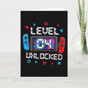 Kinder Level 4 ontgrendelde gamer 4e verjaardag ca Kaart