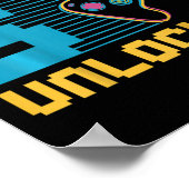 Kinder Level 5 Ontgrendelde Gaming Verjaardag Poster (Hoek)