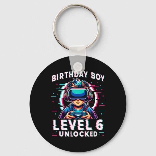 Kinder Level 6 ontgrendeld 6 jaar oude verjaardags Sleutelhanger (Voorkant)