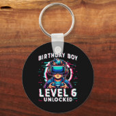 Kinder Level 6 ontgrendeld 6 jaar oude verjaardags Sleutelhanger (Voorkant)