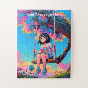 Kinder Levendige Fusie van Fantasy en Anime Art Ji Legpuzzel