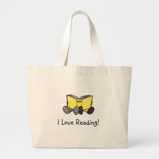 kinder lezing, ik hou van lezen! grote tote bag