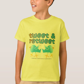 Kinder lichte T - shirts met tweet en retweet