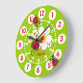 Kinder lieveheersbeestje & van bloem leuke groene grote klok (Hoek)