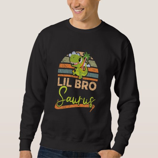 Kinder Lil Bro Saurus Brother Brotherly Dinosaur Trui (Voorkant)