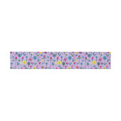 Kinder Lila Floral Pattern Birthday Uitnodigingen Wikkel (Vlak)