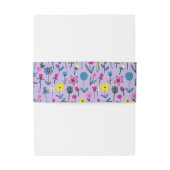 Kinder Lila Floral Pattern Birthday Uitnodigingen Wikkel (Achterkant Voorbeeld)