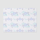 Kinder Lila Vliegtuig Vliegende Luchtvaart Verjaar Tissuepapier (Voorkant)