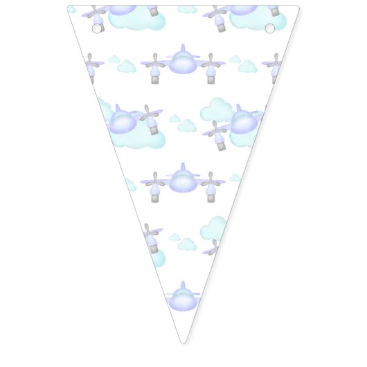 Kinder Lila Vliegtuig Vliegende Luchtvaart Verjaar Vlaggetjes (Eerste vlag)