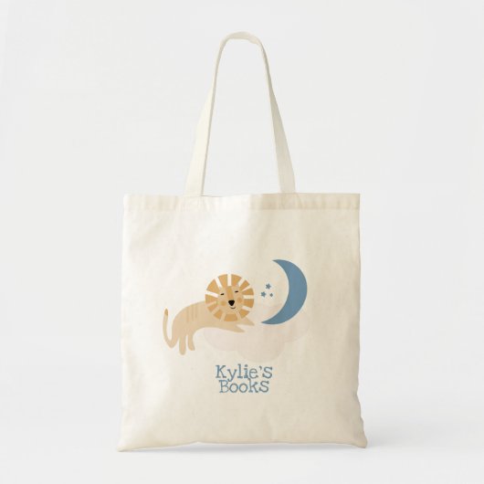 Kinder lion Clouds Library Book Canvas tas (Voorkant)