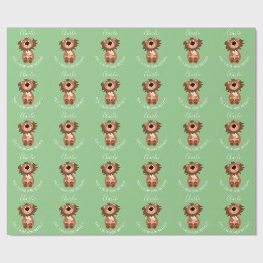 Kinder lion roar-some gepersonaliseerd cadeaupapier (Vlak)