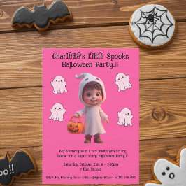 Kinder Little Spooks Halloween Party Kaart