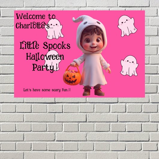 Kinder Little Spooks Halloween Party Poster
