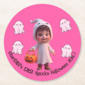 Kinder Little Spooks Halloween Party Ronde Kartonnen Onderzetter (Voorkant)