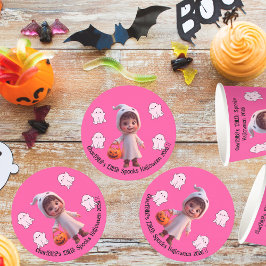 Kinder Little Spooks Halloween Party Ronde Kartonnen Onderzetter
