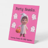 Kinder Little Spooks Halloween Party Snacks Reclamebord Met Voetstuk (Voorkant)