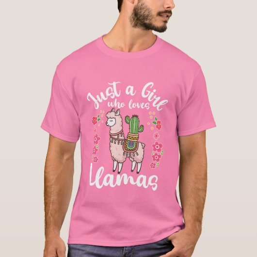 Kinder Llama is gewoon een meisje dat van Llamas h T-shirt (Voorkant)