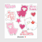 Kinder Llama Love Personalized Fun set Sticker (Vel)